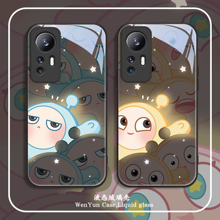 适用小米14手机壳13蛋仔派对红米k70发光k60小蓝note12小绿11周边10s卡通civi3可爱mix4女k40玻璃k50pro防摔
