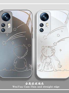 适用小米13手机壳情侣14ultra新款12看星星11美少女战士10s地场卫红米k70简约k60线条note13渐变玻璃k50pro套
