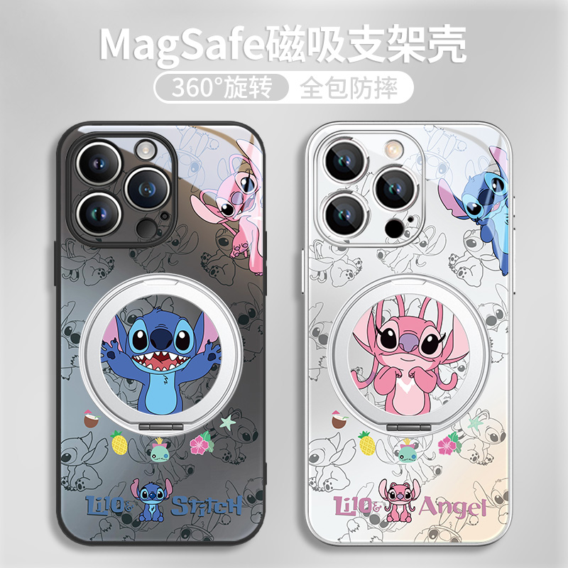 史迪仔适用苹果手机壳磁吸带支架