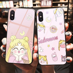 美少女战士红米note7手机壳note8玻璃note5可爱k30少女款k20pro小米10卡通9水冰月9se玻璃8青春版6x女款mix3