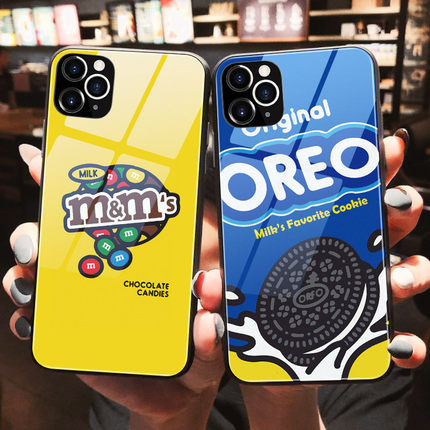 奥利奥搞怪零食iphone11苹果16手机壳xr创意iphone8plus卡通ip13防摔14硬壳7plus玻璃ip15网红潮12promax男女