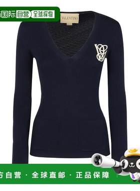 VALENTINO 女士卫衣 7B3KC67I9H7BBE AW2025 蓝色针织衫
