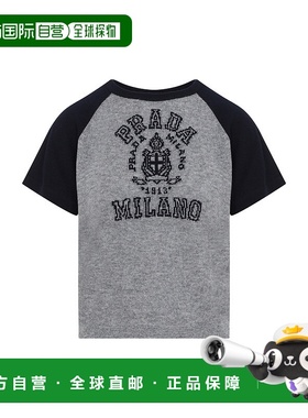 PRADA 女士针织毛衣 P24N2C16M0SOOOF0MZQ SS2025 灰色短袖羊绒