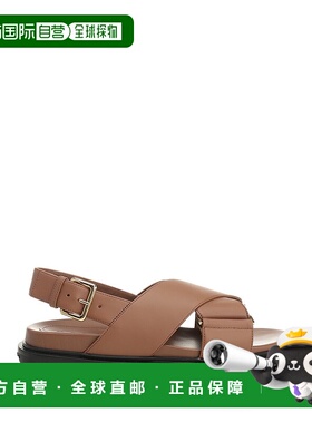 1h可退 潮奢 Marni 玛尼 女士 Fussbett 皮质露跟凉鞋 FBMS015701