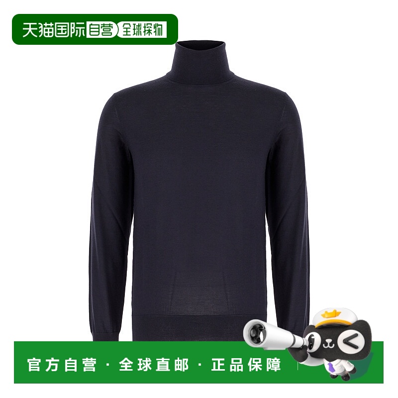 1h可退 潮奢 zegna 杰尼亚 男士 深蓝羊绒混纺毛衣 120E8J00B98