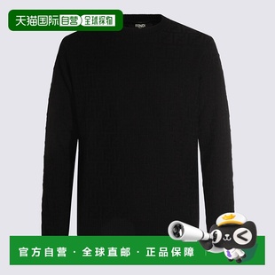 FZX091AUW0F0QA1 AW2025 黑色 FENDI monogram 针织衫 pul 男士