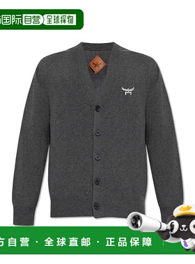 MCM 男士针织衫 MHDESMM010ED AW2025 灰色 Cardigan with embroi