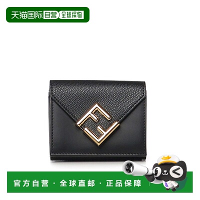 FENDI 女士钱包 8M0480ALWAF0KUR CO 黑色 Mini Tri-Fold Wallet