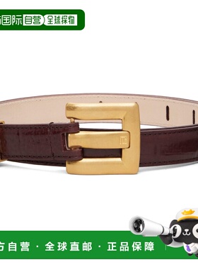 1h可退 潮奢 Balmain 巴尔曼 女士 酒红色 Anthem Textured Leath