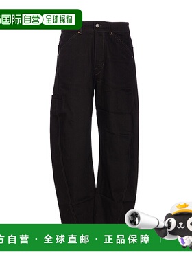 LEMAIRE 男士休闲裤 PA1102LD1055BK999 AW2025 黑色阔腿裤