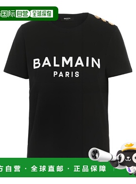 BALMAIN 女士T恤 23ABF1EF005BB02EAB AW2025 黑色短袖