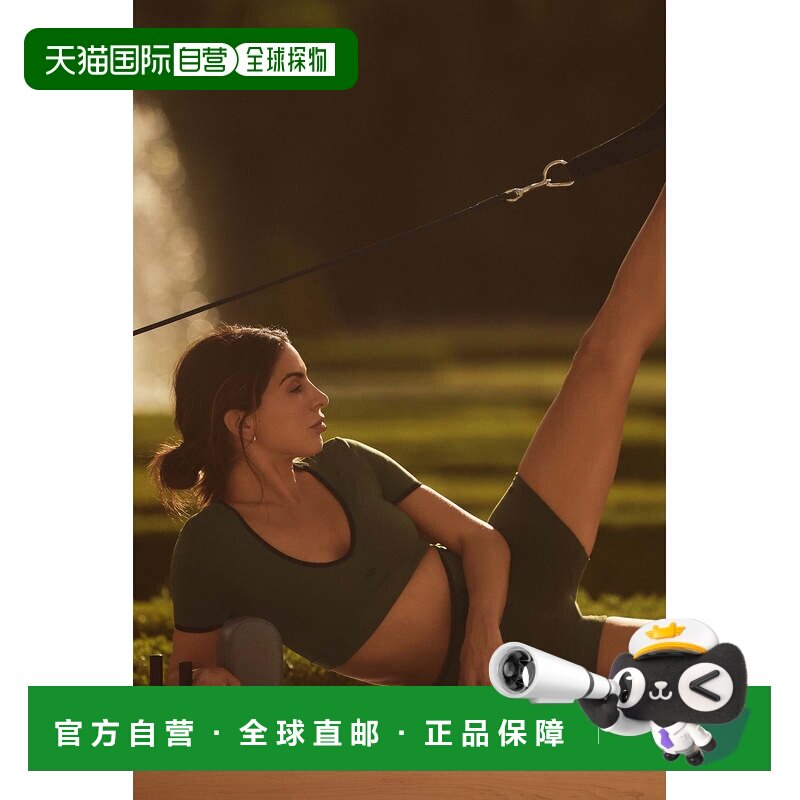 alo yoga  LogoV领短款短袖 T恤 女款w1500rGreen Olive/Black图片