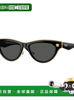 VERSACE 女士眼镜 VE2273GB187 SS2025 黑色 徽标太阳镜范思哲