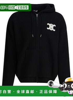 CELINE 男士卫衣 RY0JF0ZTQ38NO SS2026 黑色长袖帽衫