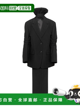 PRADA 女士西服 P558N127JS231F0002 SS2023 黑色 蝴蝶结细节单排