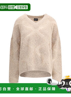 1h可退 潮奢 armani 阿玛尼 女士 V领羊绒羊驼毛混纺毛衣 GW00214