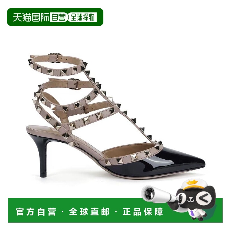 VALENTINO 女士黑色漆皮高跟6.5CM凉鞋 漆皮高跟6.5CM凉鞋