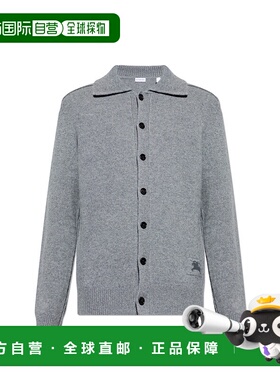 BURBERRY 男士针织衫 8118319A1345GREY SS2026 灰色羊绒开衫