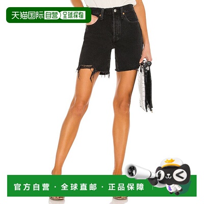 1h可退 潮奢 Levi'S 李维斯 女士 黑色 501 Mid Thigh 短裤 85833