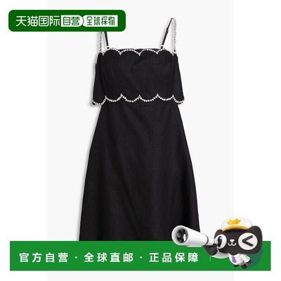 1h可退 潮奢 ZIMMERMANN 女士 水晶装饰齿纹剪口亚麻迷你连衣裙 2