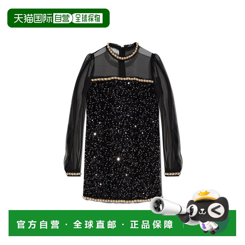 1h可退 BALMAIN 女士连衣裙 EF0R9297PC86EEL SS2025 黑色 长袖连