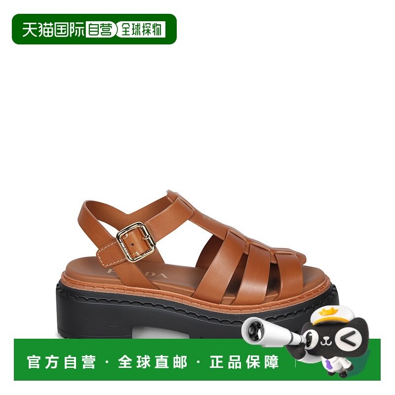 PRADA 女士凉鞋 1X923N7V6F0R1R SS2025 黑色 Soft leather sanda