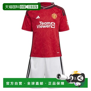 ADIDAS Manchester United 23/24主场青少年套装 中性短裤球衣