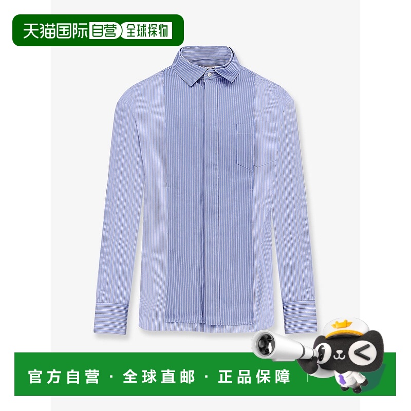 1h可退 潮奢 Sacai 男士 条纹棉质府绸衬衫 2503775M922