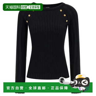 BALMAIN 女士针织衫 GF1ARA60KJ450PA AW2025 黑色 Button Sweate
