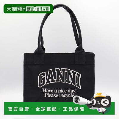 GANNI 女士手提包 A6647252 CO 黑色 'Large Easy Shopper Contra
