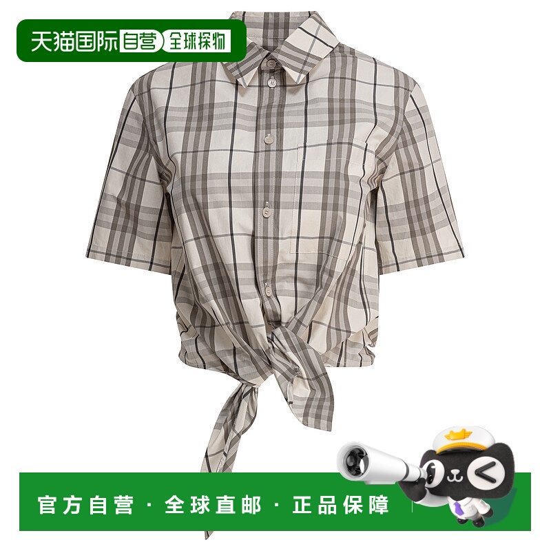 1h可退 BURBERRY 女士衬衫 8109229 SS2025 灰色 Vintage Check p