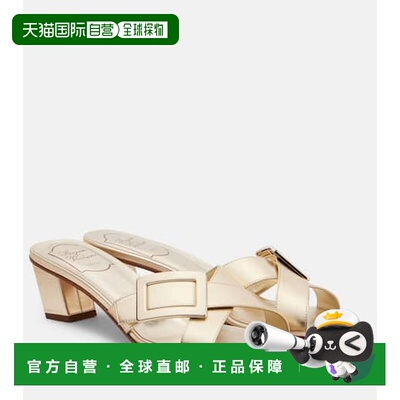 1h可退 潮奢 ROGER VIVIER 罗杰 维维亚 女士 金属感皮质凉鞋
