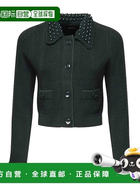 PINKO 女士夹克 105485A2QZX34 AW2025 黑色 Cropped Knit Jacket