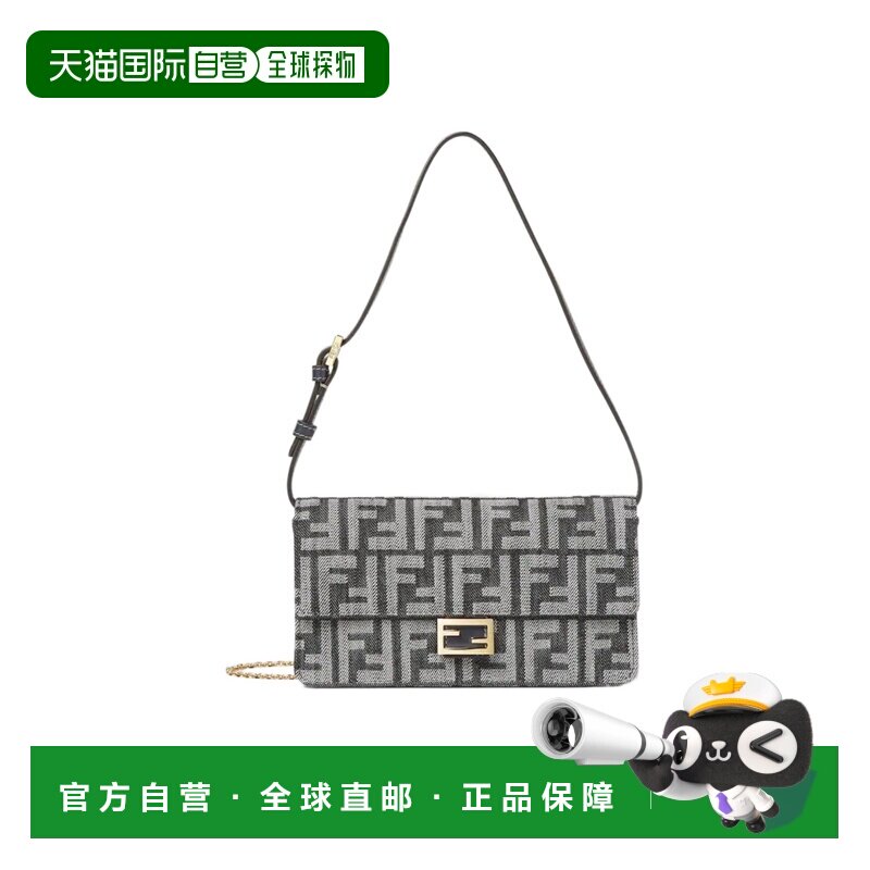 1h可退 FENDI 女士钱包 8M0498AUT4F1UJ5 AW2025 灰色 链条长方形