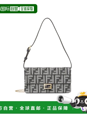 1h可退 FENDI 女士钱包 8M0498AUT4F1UJ5 AW2025 灰色 链条长方形