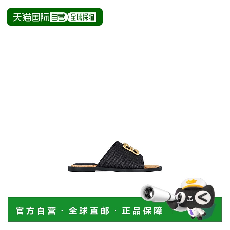 1h可退 GIVENCHY 女士凉鞋 BE3099E28N001 AW2024 黑色 4G平底凉
