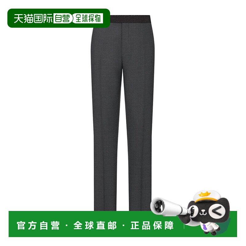 DIOR 男士休闲裤 033C113C6092C889 SS2025 黑色 斜纹腰带休闲裤