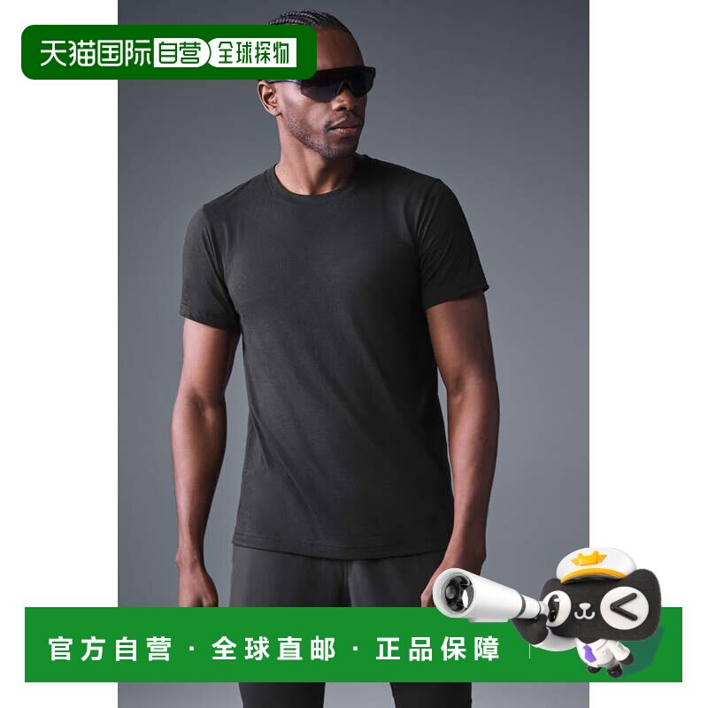 alo yoga x Triumph 联名款 吸湿排汗圆领套头宽松舒适短袖T恤 男图片