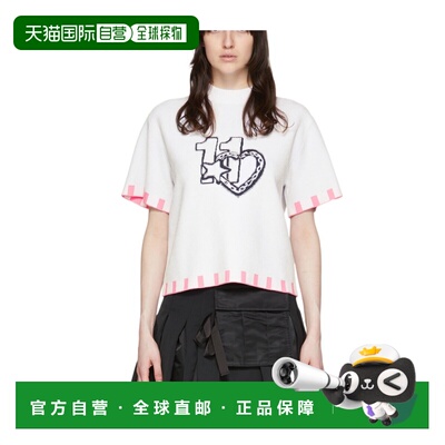 WE11DONE 女士衬衫 WDKT122641WPK SS2022 白色 印花短袖 T恤