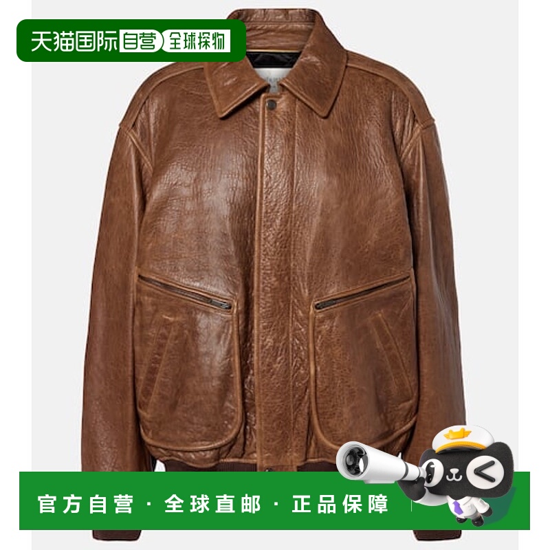 潮奢 Saint Laurent 圣罗兰 女士 带里衬皮革宽身束腰夹克