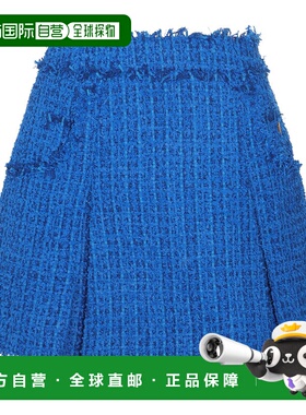 BALMAIN 女士半身裙 BF0LB873XF916KH AW2023 蓝色a字裙