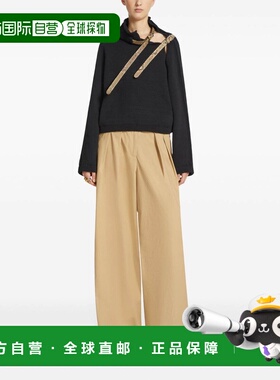 DRIES VAN NOTEN 女士休闲裤 109E11 SS2025 浅棕色 Wide Leg Tro