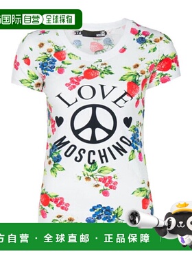 1h可退 MOSCHINO 女士衬衫 W4B193QE1698A00 SS2022 白色 logo印T
