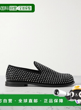 1h可退 潮奢 J.W. Anderson 女士 水晶装饰绒面革乐福鞋 ANW43051