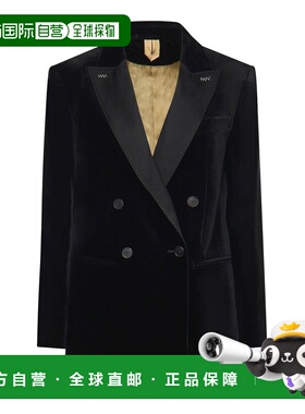 MAX MARA 女士外套 252105E20 SS2026 黑色 Double-Breasted Cott