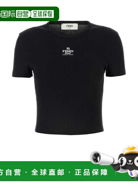 FENDI 女士T恤 FS8110ANQMF0GME CO 黑色 Fendi ribbed cotton t-