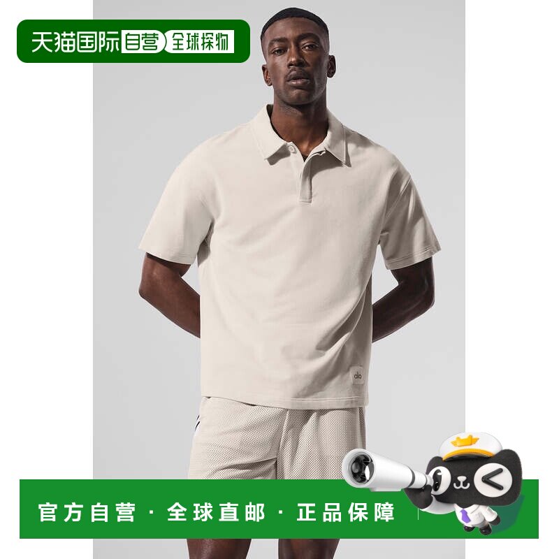 alo yoga Double Take Double Take 纯色网球宽松落肩短袖Polo衫图片
