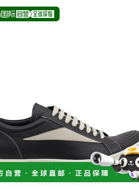潮奢 rick owens 瑞克 欧文斯 女士 黑色白色皮质运动鞋 RP01F688