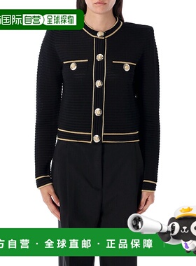 BALMAIN 女士针织衫 FF1KL240KI83EAD AW2025 黑色 长袖针织衫