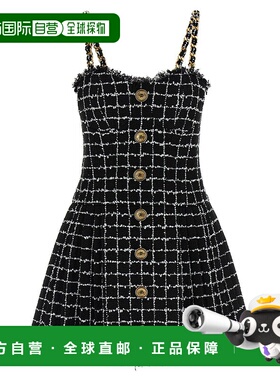 BALMAIN 女士连衣裙 GF1R5163XL62EAB SS2026 黑色 Tweed dress